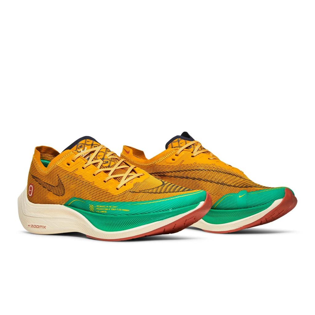 Nike ZoomX Vaporfly NEXT% 2 'Темная сера Стадионный зеленый' (унисекс) Темно-сернистый / Стадионный зеленый / Светло-сиенна / Грозовой синий Беговая обувь