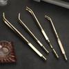New Brass Tea Sticks Clip Japanese Traditional Leaf Tea Scoops Long Leaf Spatula Teaware