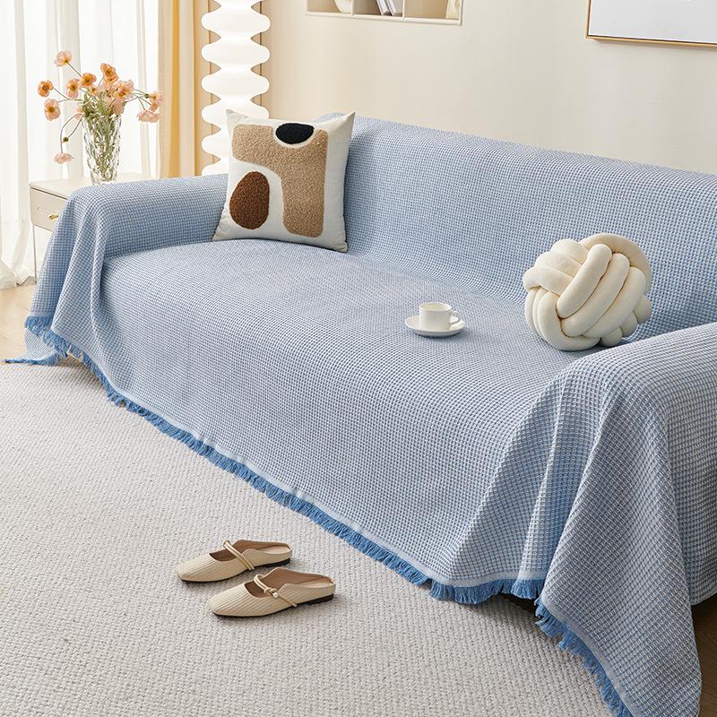 Sofa cushion full cover cloth ins cream wind camping blanket sofa cushion cover sofa towel all-inclusive sofa cover for all seasons