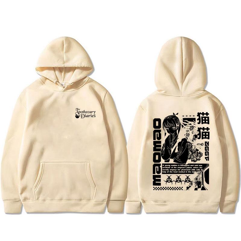 Hete Anime The Apothecary Diaries Hoodie Grappige Kawaii Leuke Maomao Grafische Sweater Mannen Vrouwen Casual Oversized Pullover Hoodies 3XL kaki