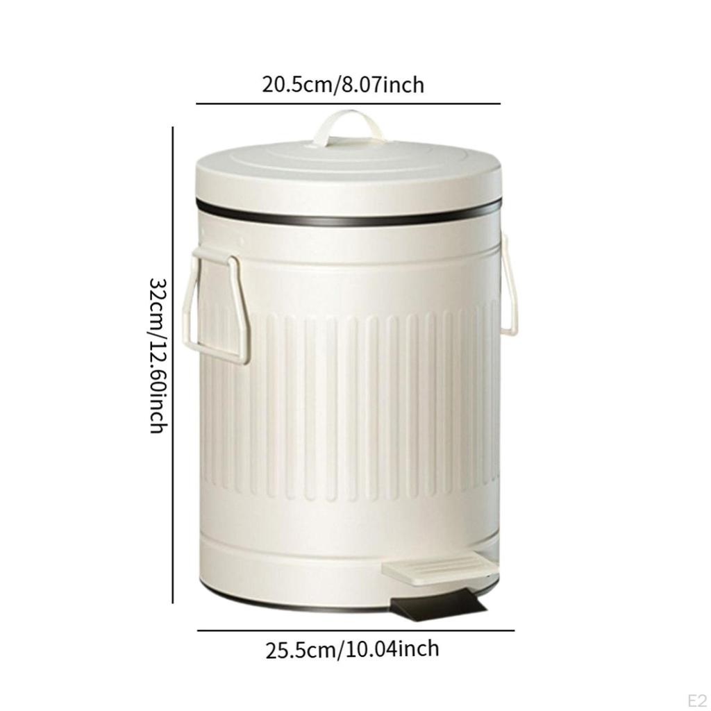 Step On Trash Can Dustbin Metal with Removable Inner Bucket Lid Wastebasket for Near Desk