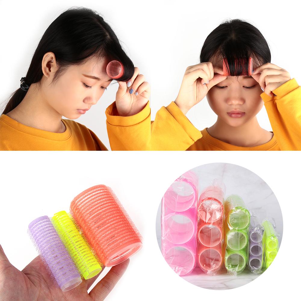 6 Pcs Large Self Grip Hair Rollers Pro Salon Hairdressing Curlers Hair Styling Tools Random Color Professional Multi Full Size