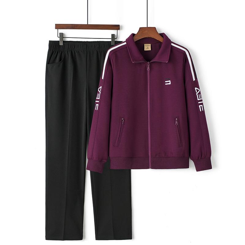 

Мамина модная куртка на весну и осень: Модный повседневный кардиган 2025 года для женщин среднего и пожилого возраста 2XL for 105-120 kg фиолетовый