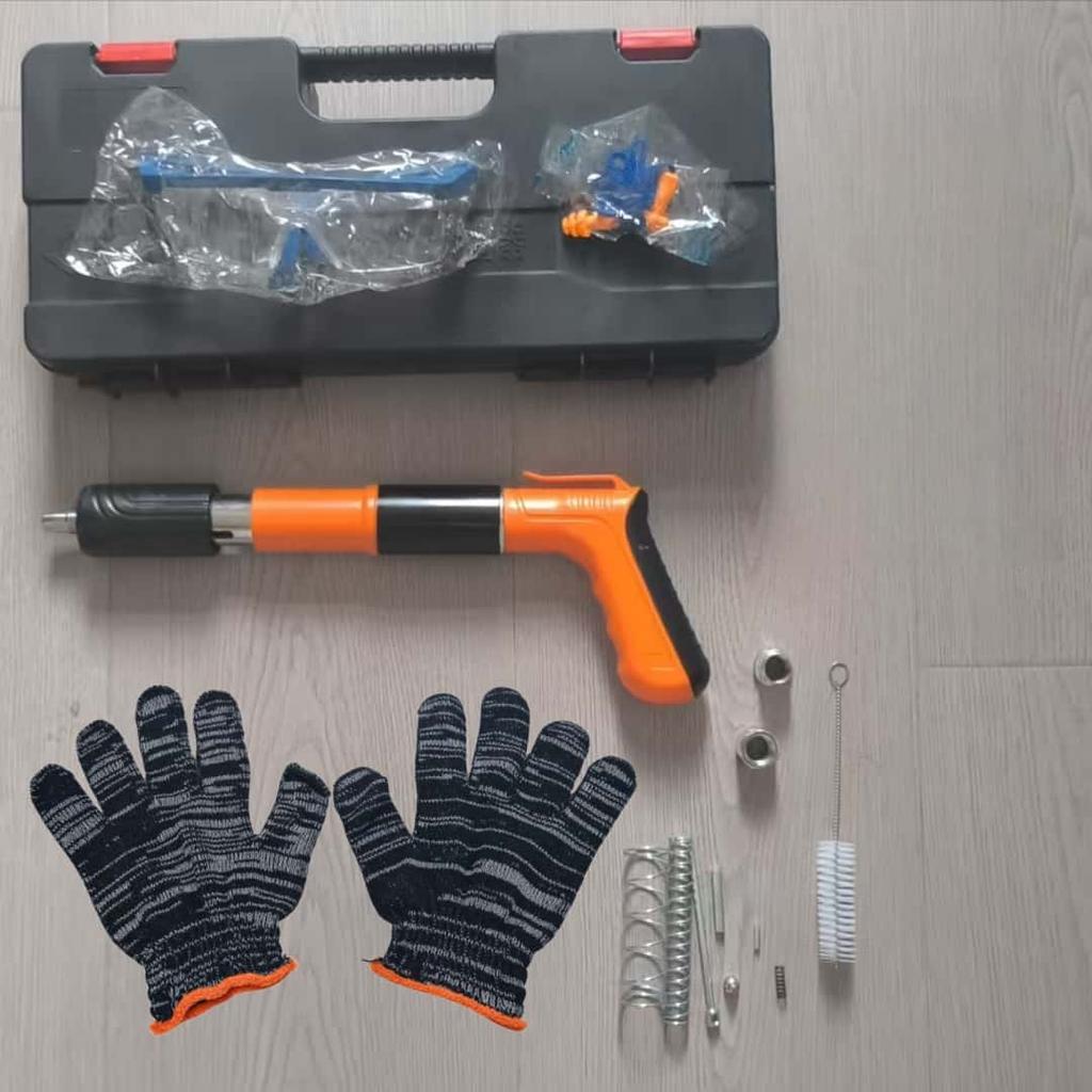 Heavy-Duty 5-Speed Adjustable Nail Gun - Quiet, Fast-Firing, Easy Assembly for Concrete/Steel/Gypsum Walls, DIY & Renovation (Nails Not Included)