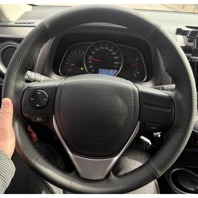 

Suede Car Steering Wheel Cover For Toyota 2013-2018 Corolla 2014- Corolla Auto steering wheel cover cars accessories Beige Thread