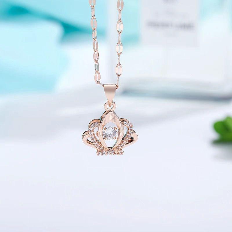

You don t need to take a shower, titanium steel electroplating color retention, adjustable Arc de Triomphe necklace light luxury clavicle chain female Arc de Triomphe crown necklace [does not fade]