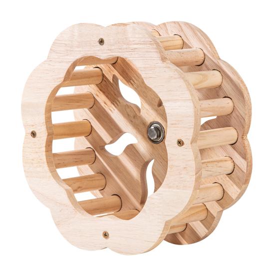 

Wooden Bird Perch Toy Interactive Spinning Wheel Parakeet Perch Rotating Wheel Bird Cage Toy for Cockatiels Conures Enrichment And Exercise