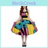 The Nightmare Before Christmas Sally Cosplay Dress For Christmas Party Halloween Stage Performance With Digital Print For Adults