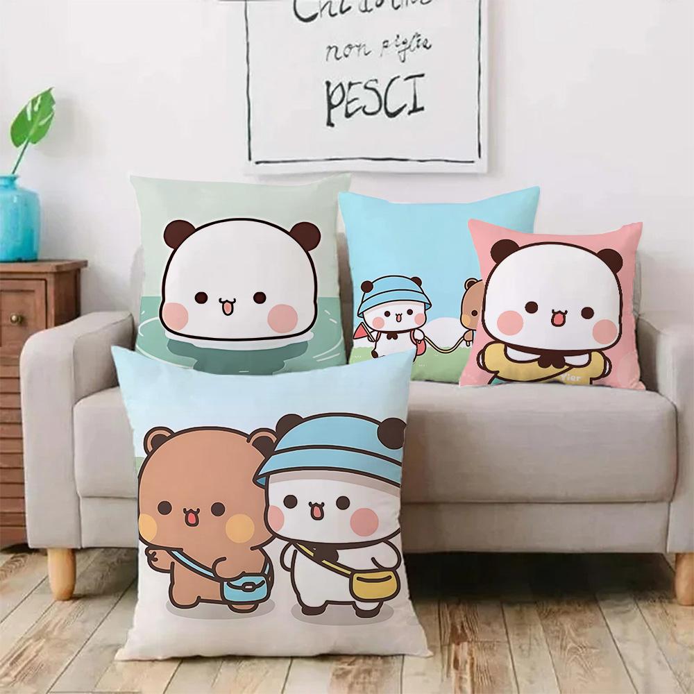 Cartoon Bubu Dudu Pillow Covers Cartoon Sofa Decorative Home Double-sided Printing Short Plush Cute Cushion Cover
