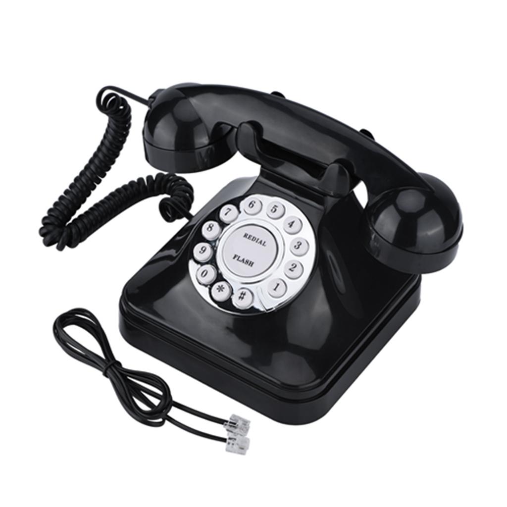 WX-3011 Telefon de casă din plastic multifuncțional negru vintage Telefon fix cu fir retro