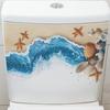 Azure Sea Beach Shell Bathroom Toilet Seat Waterproof Sticker Self-Adhesive Decorative Wall Sticker