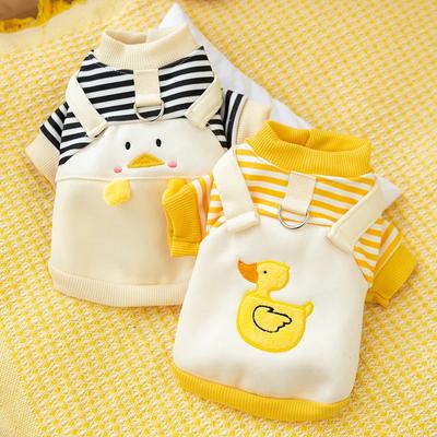 Urocza Mała Pingwin Pasek w Paski Jesień i Zima Dwunożny Pies Bluza Kot Cienki Aksamit Zwierzęcy Teddy Ubrania Pies Bluza