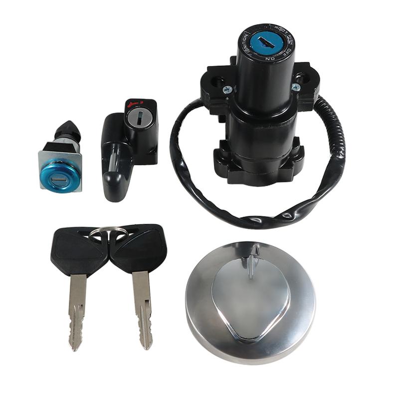 Motorcycle Ignition Switch Fuel Gas Tank Cap Cover Seat Lock Key Set Kit Fits for Honda CB400SS CB400 SS CB 400SS Replace Parts