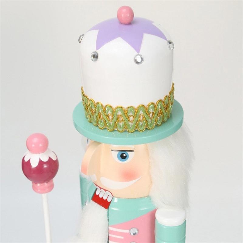 Elegant Wood Nutcrackers Ornament Stylish 50CM Nutcrackers Figure Decoration from Candy Series for Desk or Mantels