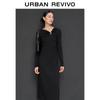 UR Women's Elegant Pleated Long Sleeve Dress