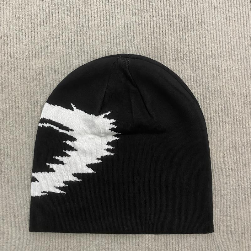 Y2K осенне-зимняя теплая простая жаккардовая вязаная уличная шапка Onesize