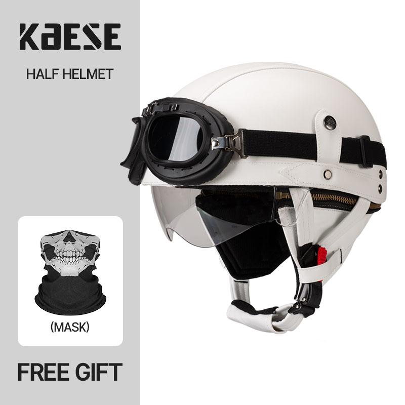 Vintage Half Face Motorcycle Helmet Motorbike Helmets Men Women Unisex Scooter Summer Helmet Black Brown DOT Approved Casque