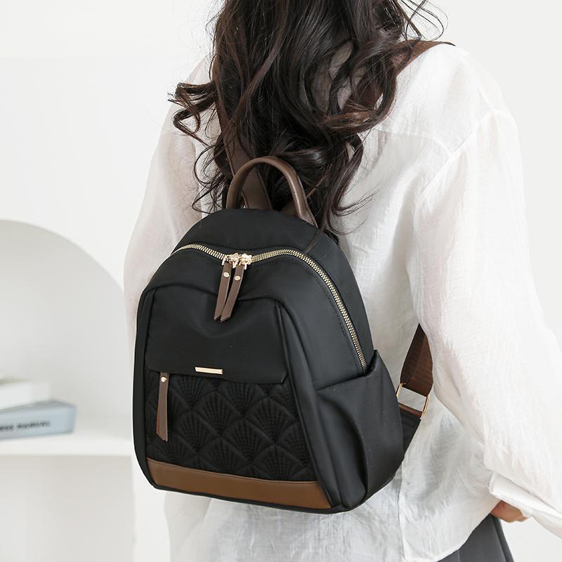 Women's Large Capacity Backpack Outdoor Travel Bag Color Block Lightweight Backpack