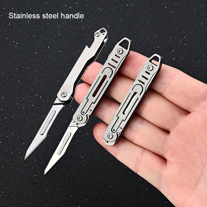 NEW NO11 Replaceable Blades Scalpel Folding Knife Quick Open Portable EDC Pocket Knife 10 Blade Free Useful Tool For Home Office