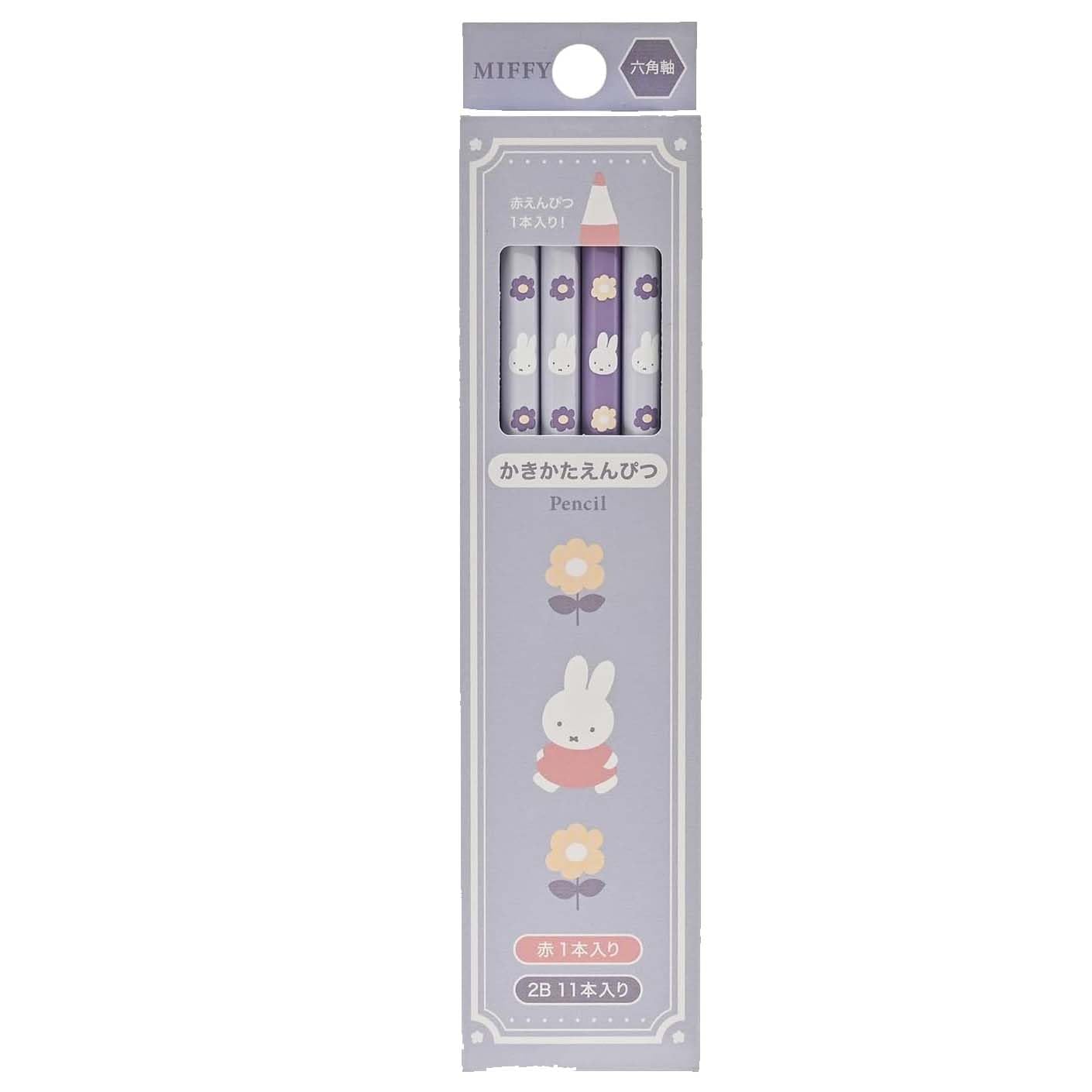 Miffy Writing with Red 1 Dozen Pencils, 2B, Pencil, (MF940)