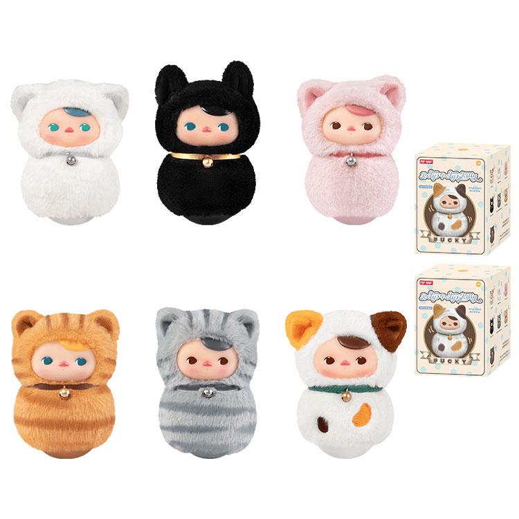 New POP MART PUCKY Meowth Tumbler Collection Rubber Plush Blind Box Products Single Mystery Box/Full Box 6 Pcs PPMT-2409-0012