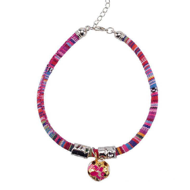 New cat bell collar cat vintage style dog rabbit kitten collar retractable Japanese style wind bell collar bohemian pet supplies