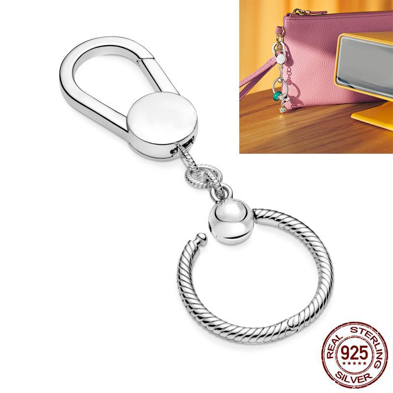 925 Silver Moments Keychain Charm Fit Original Silver Beade Ladies Gift