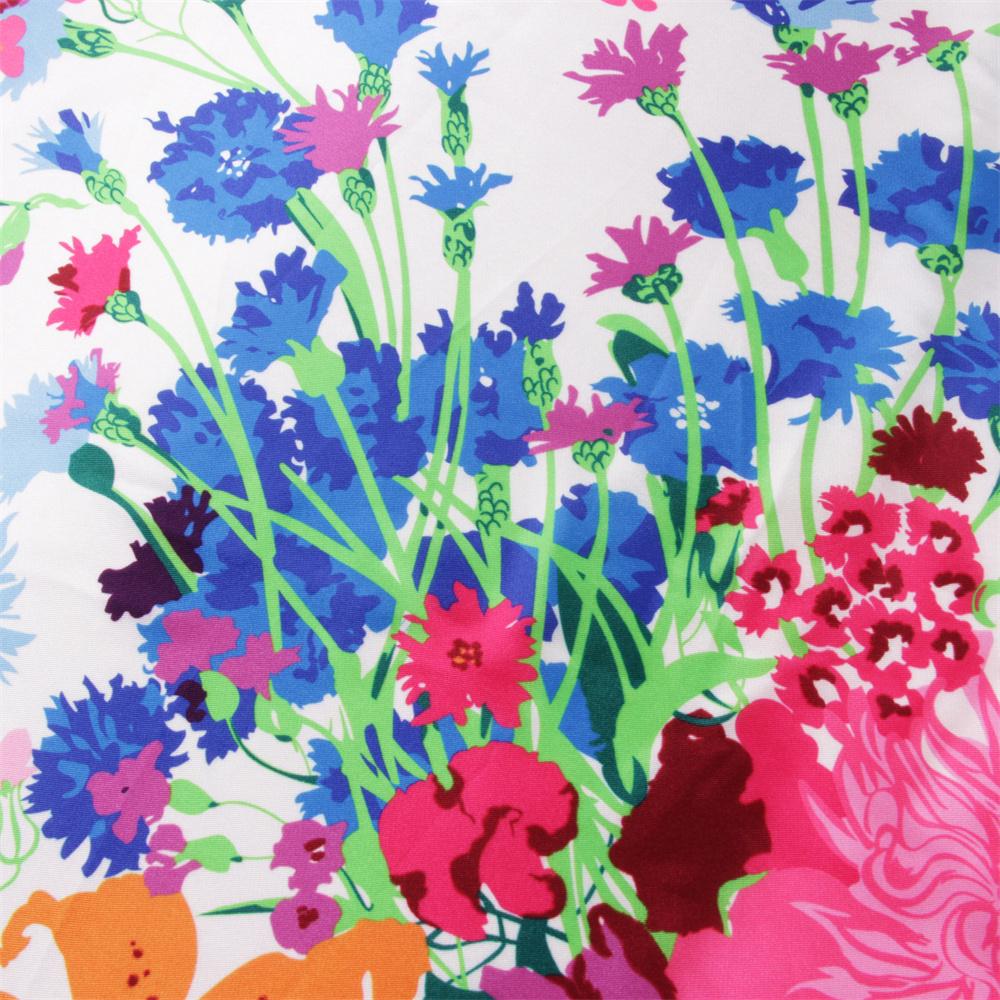 POBING Silk Scarf Women Flowers Print Square Scarves Head Echarpes Silk Foulards Femme Wraps Beach Shawl Bandana Lady Hijabs