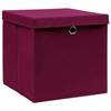 VidaXL Storage Boxes 4 Pcs Dark Red 32x32x32 Cm Fabric