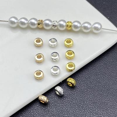 6 mm färgbeständiga distanspärlor för gör-det-själv-armband och makramé