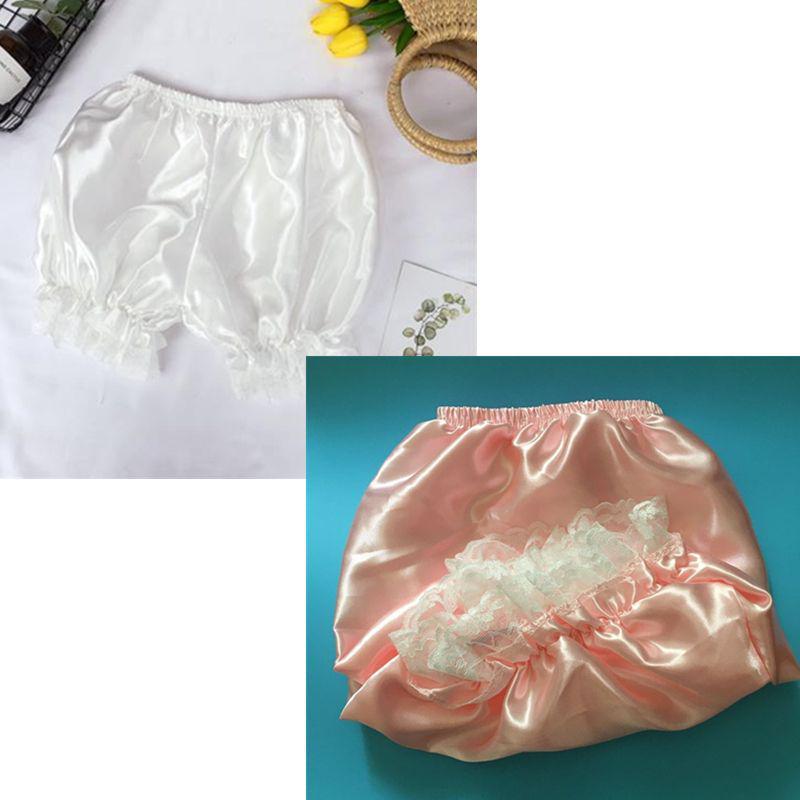 Soft Girl Lace-Trim Puffy Lantern Shorts - Summer Base Layer Pumpkin Pants