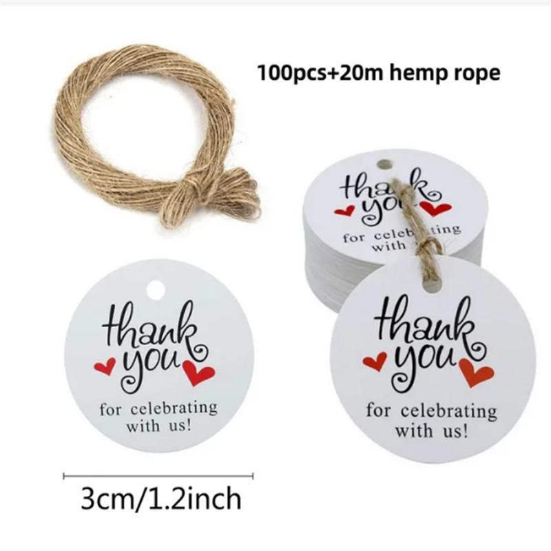 100pcs+20m hemp rope. Thank you for celebrating with us. Handmade tags, gift decorations, blank price tags