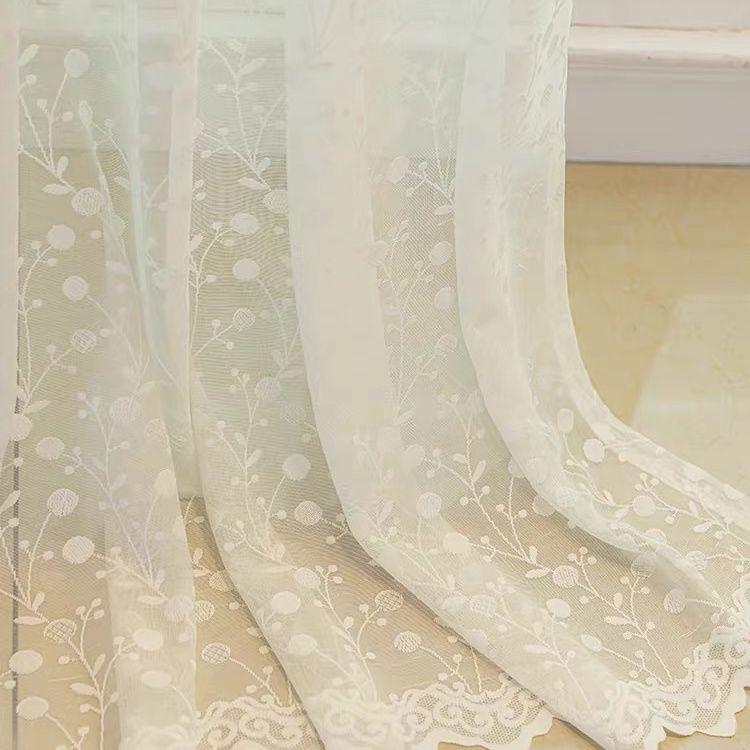 Licht Luxus Gaze Vorhang Wohnzimmer Balkon Schlafzimmer Fenster Bildschirm Stickerei Stickerei Weiß Garn Moderne