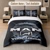 Custom Bedding Set MAN Truck Pattern, Print Name Text 1 Duvet Cover Plus 2 Pillowcases Home Textile