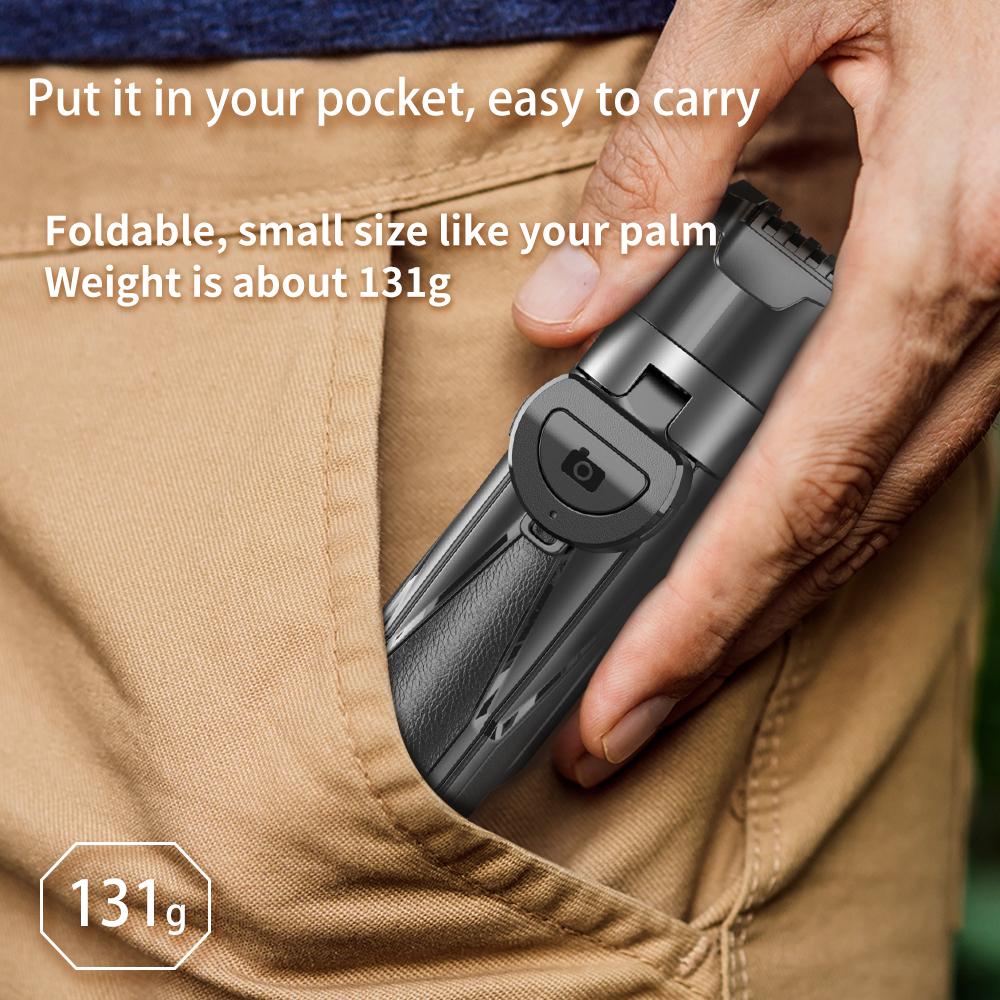 Portable Bluetooth Selfie Stick Tripod with Remote, Foldable Phone Holder Stand for iPhone & Smartphones, Mini Keychain 2025