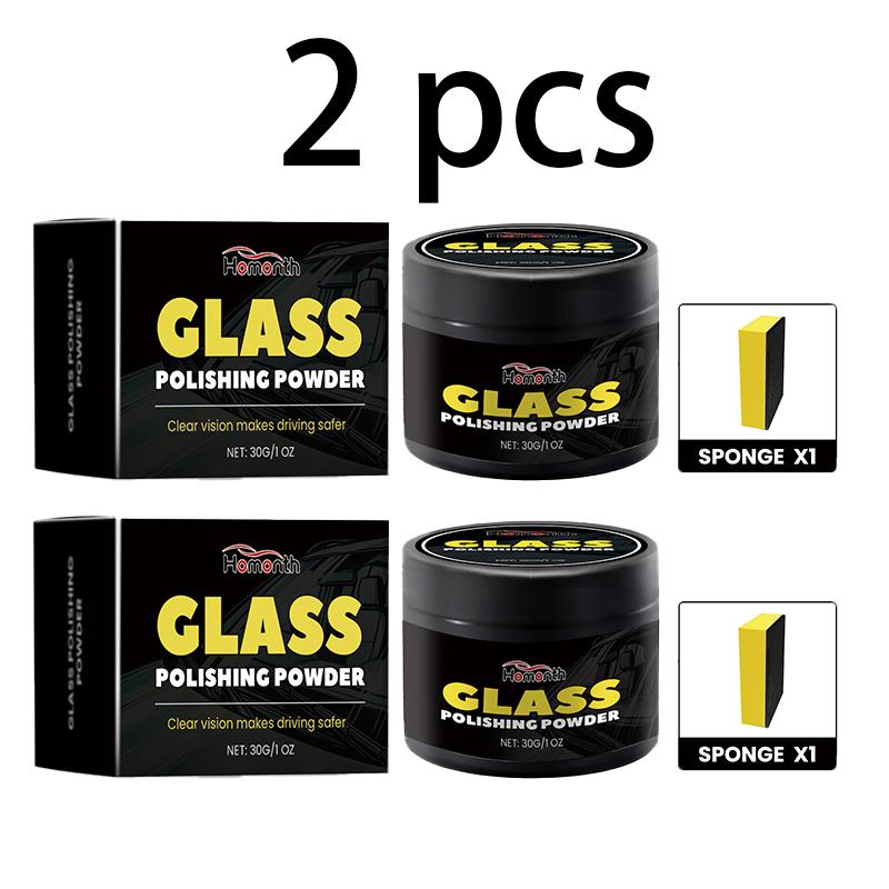 Homonth Prášek na leštění autoskel Leštění a čištění olejového filmu na čelním skle auta Prášek na čištění skla auta