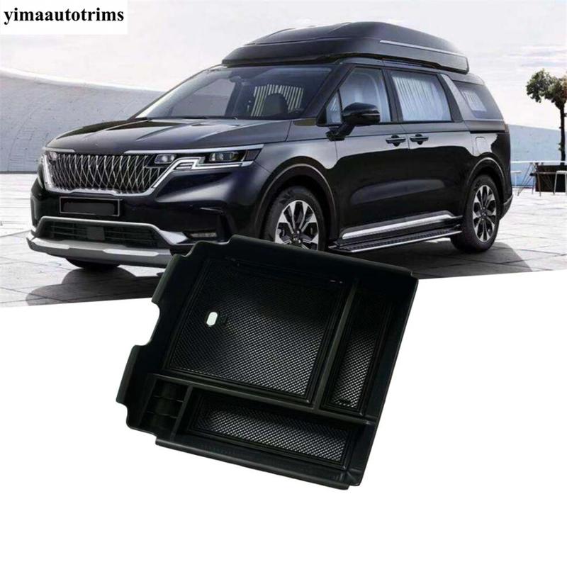 For Kia Carnival KA4 - 2024 Car Central Control Armrest Storage Box Container Pallet Phone Holder Tray Interior Accessories