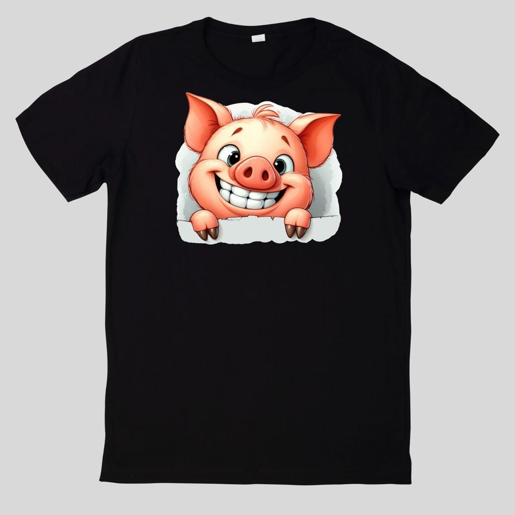 T-Shirt Lustige Tiere, die um die Ecke spähen Lustig CartoonWird in neuem Fenster oder Tab geöffnet