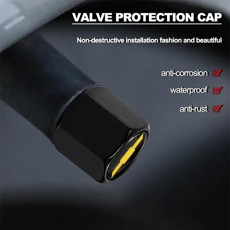 Car Wheel Tire Valve Stems QRJJYOKD5 Cap With Keychain Keyring Badge For Chevrolet Silverado Impala Malibu Equinox Cruze Camaro Spark Aveo