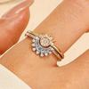 Ftcy Verstellbarer Funkelnder Mond Sonne Stern Ring Für Damen Paar Eleganter Fingerring Hochzeit Party Schmuck Geschenke Zubehör