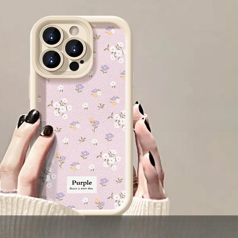 Aplicabil pentru Apple 15pro Carcasă de telefon mobilă iPhone 14plus Floral Bow Doll 11/12 piele de miel din silicon