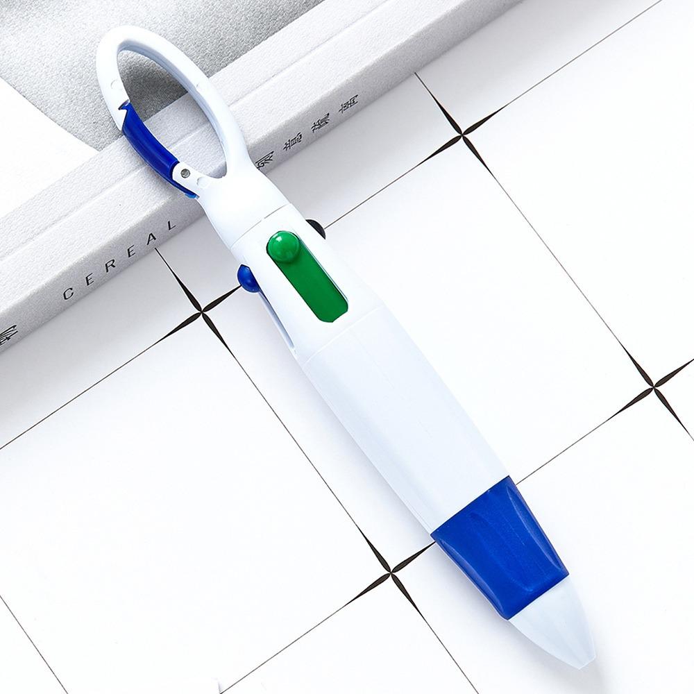 1pcs Press Type Carabiner Buckle Pen Plastic Neutral Pen Portable Ballpoint Pen Students