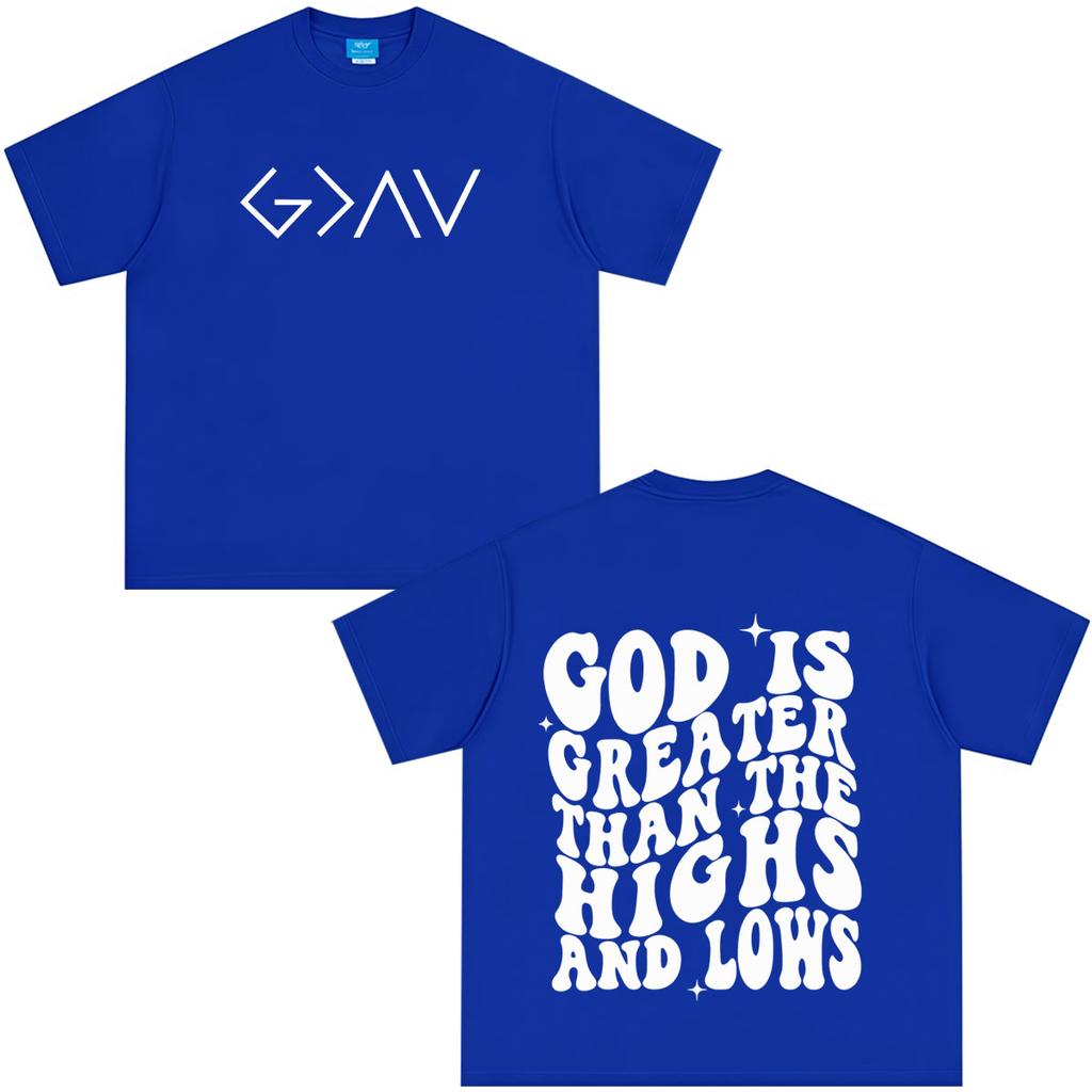 God Is Greater Jesus Fashion Graphics TShirt Unisex Unisex Hiphop Tshirt Summer Shortsleeved Casual Cotton Oversized Tshirts