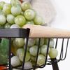 2-Tier Black Metal Fruit Basket 28x17.5x21cm