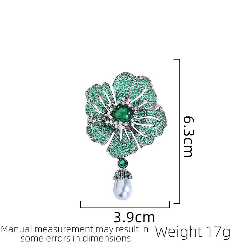 

Брошка SUYU Style Мідь Мікроінкрустація Кубічний цирконій П ятипелюсткова Жіночі аксесуари Подарунок Опт зелений