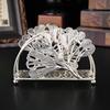 Space-Saving Ironwork Gold Tissue Holder Standing Nordic Style Ginkgo Leaves Napkin Stand No-slip Stable Handkerchief Rack