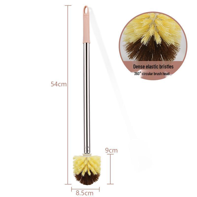 Durable Long-Handle Bathroom Corner Brush with Hard Bristles for Tile and Floor Cleaning