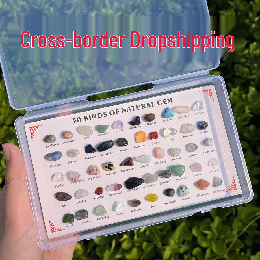 Gemstone Ore Box Set: 50 Varieties for Kids' Educational Gifts on Gemstone Science