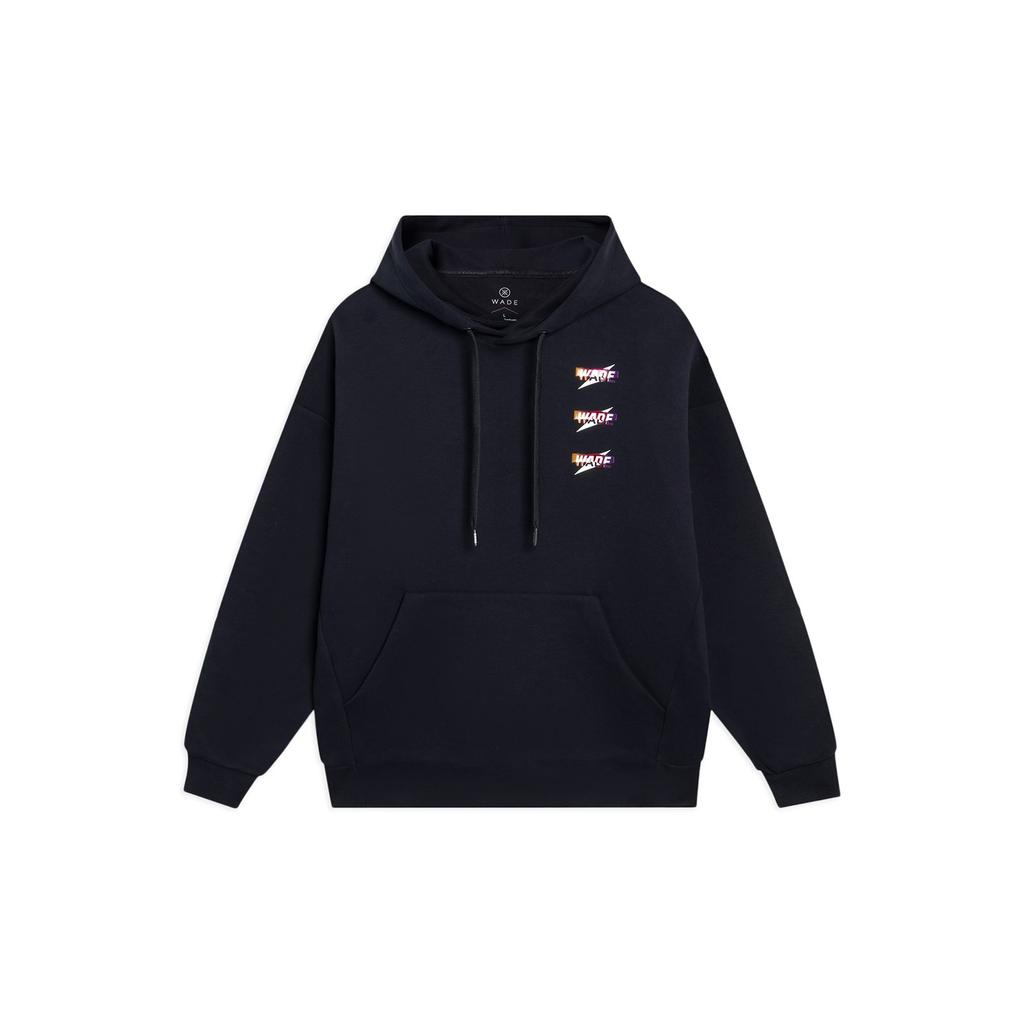 Li Ning Sweatshirts Unisex Black Hooded Moderate Regular AWDT149-1