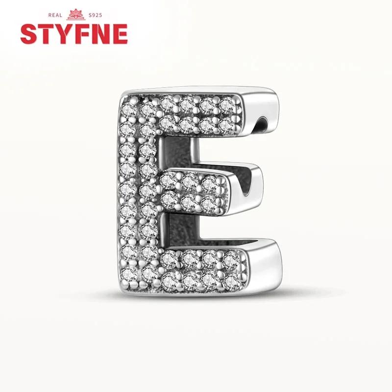 Kupfer 26 Buchstaben Glänzend Zirkon Alphabet Anhänger Perle Passend Original Armband DIY Feiner Schmuck Geschenk Für Frauen Machen
